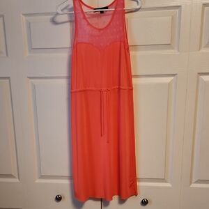 Elegant Coral Sleeveless Dress
